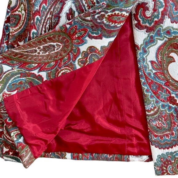 NWT Bigio Collection Paisley and Metallic Lined Long Blazer Neiman Marcus Sz 6 - Picture 4 of 11